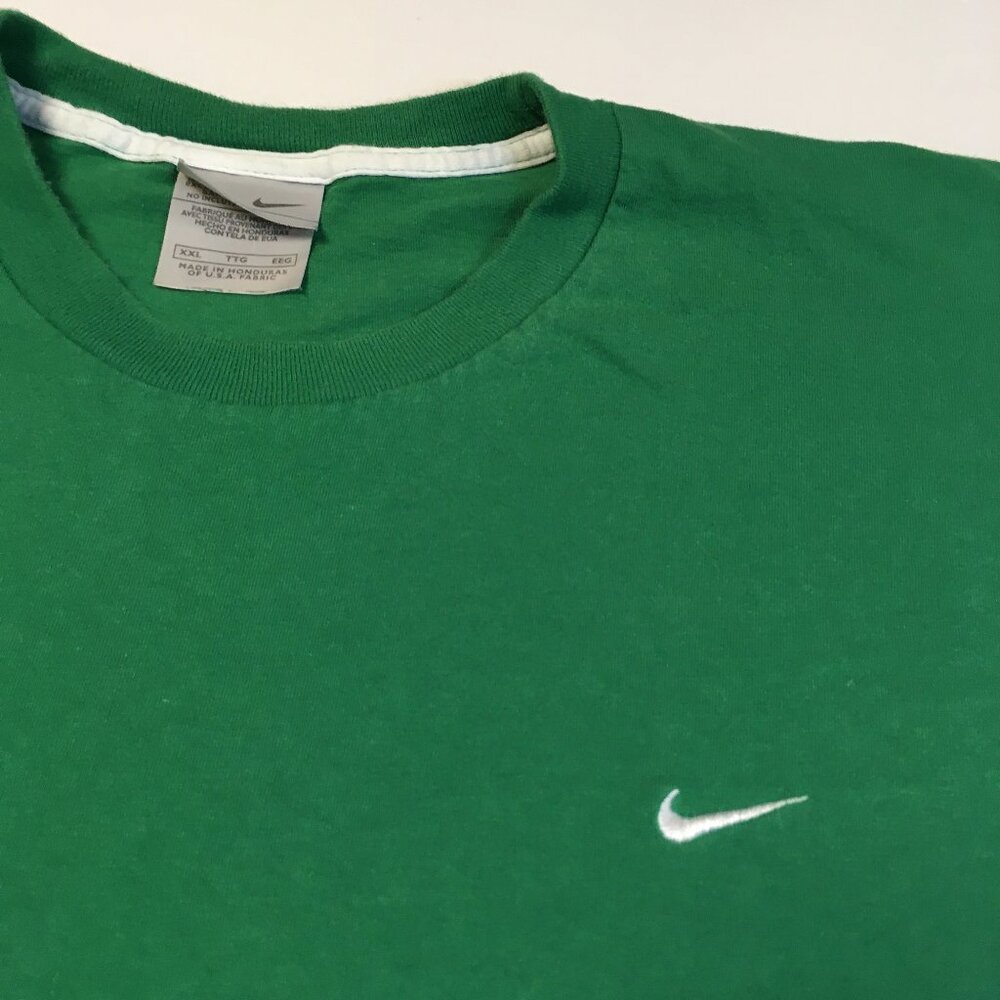 Nike Tee Short Sleeve Crew 2XL Vintage Green Early 2000  Embroidered Swoosh Logo